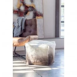 Moe's Home Collection Goat Fur Pouf Cappuccino Ombre Accessories