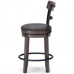 Ashley Furniture Stools Caitbrook - Dark Gray - Uph Swivel Barstool (1/cn)