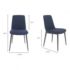 Moe's Home Collection Chairs Kito Dining Chair Blue-m2