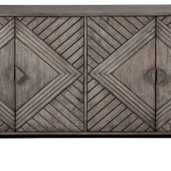 Ashley Furniture Treybrook - Distressed Gray - 4 Door Accent Cabinet