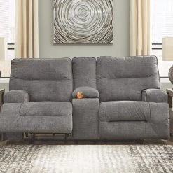 Ashley Furniture Reclining Furniture Coombs - Charcoal - Dbl Rec Pwr Loveseat W/console 16 Ashley Furniture Reclining Furniture Coombs - Charcoal - Dbl Rec Pwr Loveseat W/console