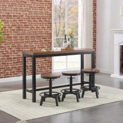 Ashley Furniture Dining Room Sets Quinidad - Black/brown - Rect Drm Counter Tbl Set(4/cn)