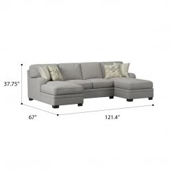 Emerald Home Analiese U-shaped Sectional Linen Gray Sectional Pieces 16 Emerald Home Analiese U-shaped Sectional Linen Gray Sectional Pieces