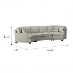 Emerald Home Analiese Cuddler Sectional Tan Sectionals