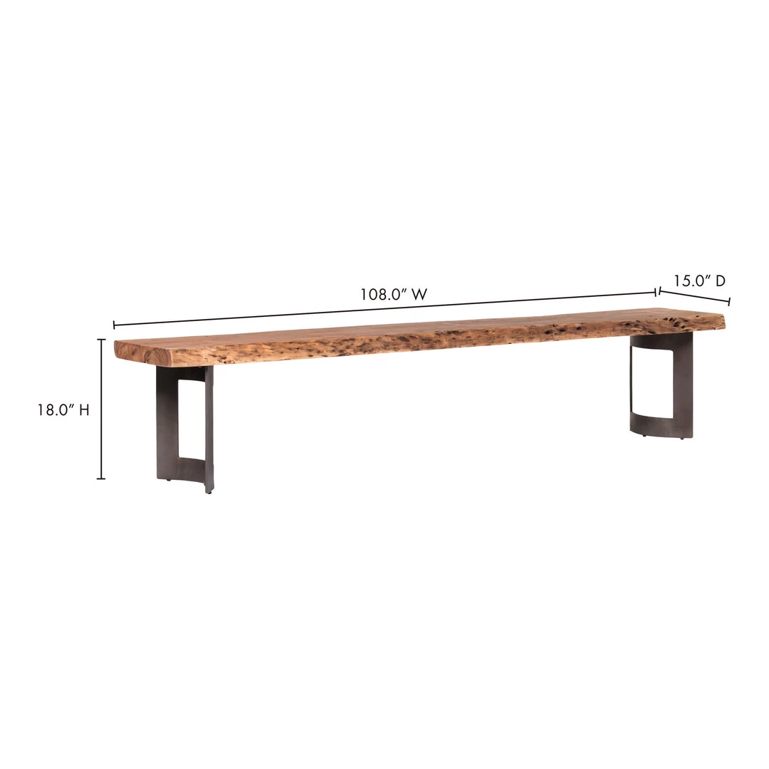 Moe's Home Collection Bent Bench Large Smoked Benches 5 Moe's Home Collection Bent Bench Large Smoked Benches