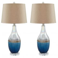 Ashley Furniture Johanna - Superior Qulity Clear - Glass Table Lamp (2/CN)