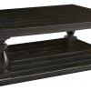 Ashley Furniture Mallacar - Black - Rectangular Cocktail Table