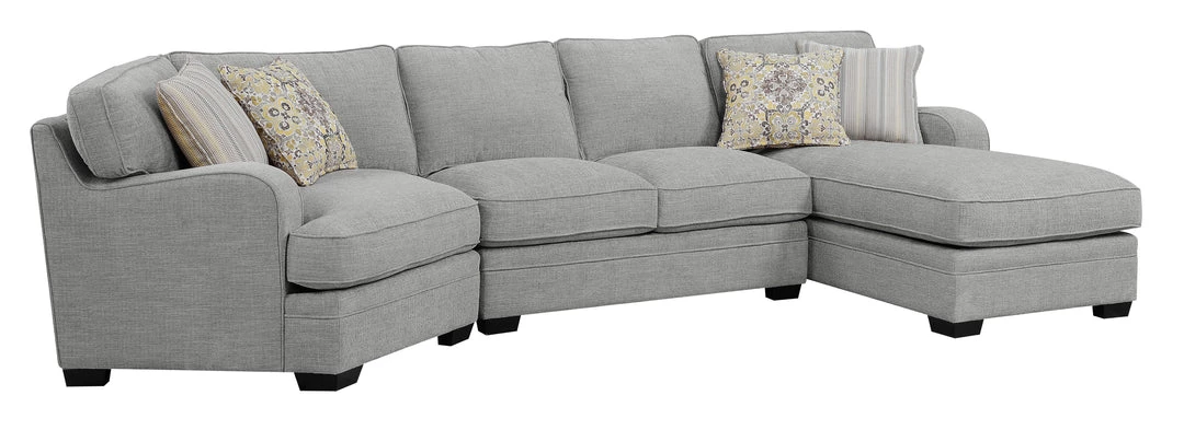 Emerald Home Sectionals Analiese Sectional, Linen Gray 3 Emerald Home Sectionals Analiese Sectional, Linen Gray