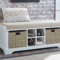 Ashley Furniture Dowdy - White - Storage Bench Benches