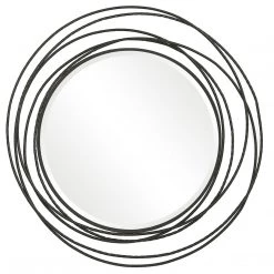 Accessories Uttermost Whirlwind Black Round Mirror