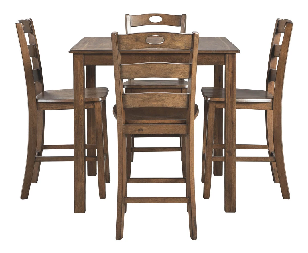 Ashley Furniture Hazelteen - Medium Brown - Square Counter Tbl Set (5/cn) 4 Ashley Furniture Hazelteen - Medium Brown - Square Counter Tbl Set (5/cn)