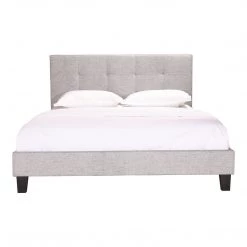 Moe's Home Collection Beds Eliza Queen Bed Light Grey Fabric