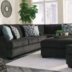 Benchcraft® Living Room Sets Charenton - Charcoal - Sofa, Wedge, Loveseat Sectional, Ottoman With Storage
