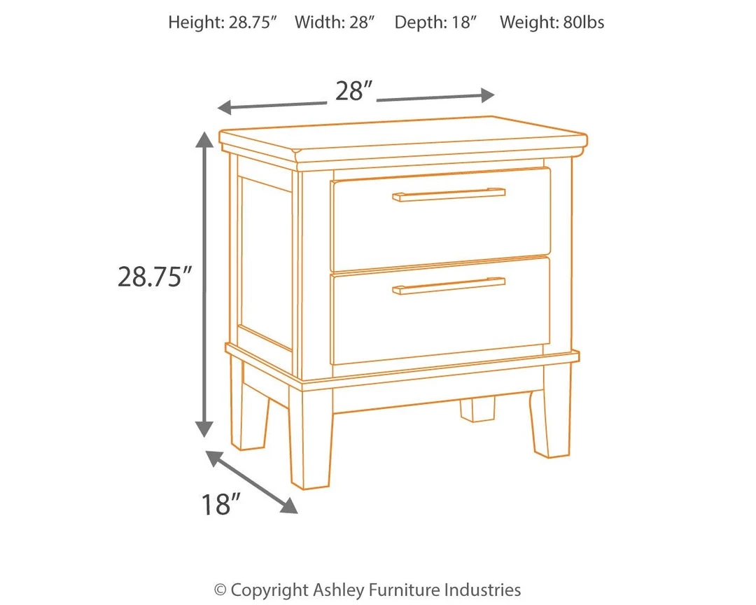 Ashley Furniture Nightstands Ralene - Medium Brown - Two Drawer Night Stand 6 Ashley Furniture Nightstands Ralene - Medium Brown - Two Drawer Night Stand