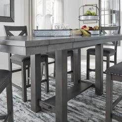 Ashley Furniture Myshanna - Dark Gray - Rect Drm Counter Ext Table Tables