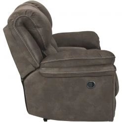 Ashley Furniture Reclining Furniture Trementon - Graphite - Dbl Rec Loveseat W/console