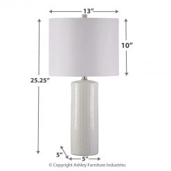 Ashley Furniture Steuben - White - Ceramic Table Lamp (2/cn) 7 Ashley Furniture Steuben - White - Ceramic Table Lamp (2/cn)