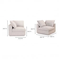 Moe's Home Collection Justin Corner Taupe 12 Moe's Home Collection Justin Corner Taupe