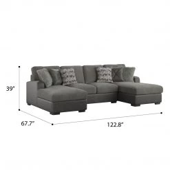 Emerald Home Berlin Double Chaise Sectional Sectionals
