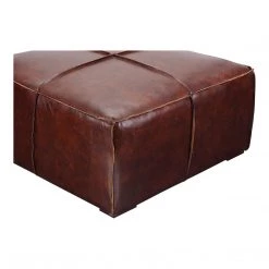 Moe's Home Collection Stamford Coffee Table Cappuccino Brown Leather