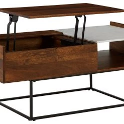 Ashley Furniture Rusitori - Brown / Beige / White - Rect Lift Top Cocktail Table