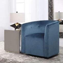 Uttermost Mallorie Blue Swivel Chair Chairs