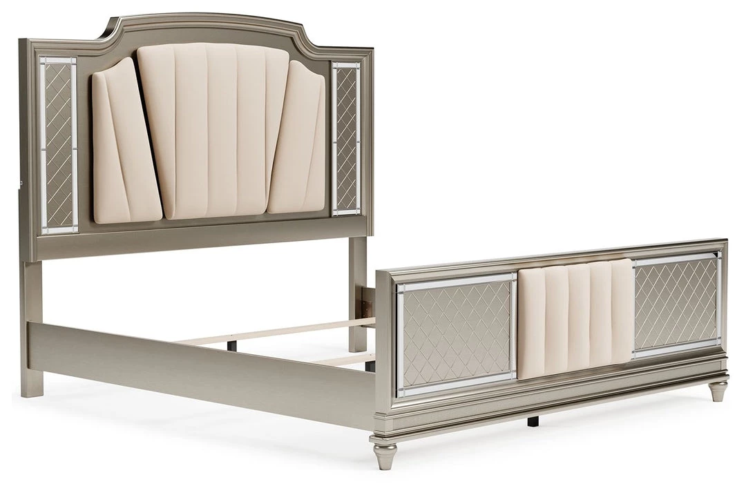 Signature Design By Ashley® Beds Chevanna - Platinum - King Upholstered Panel Bed 4 Signature Design By Ashley® Beds Chevanna - Platinum - King Upholstered Panel Bed