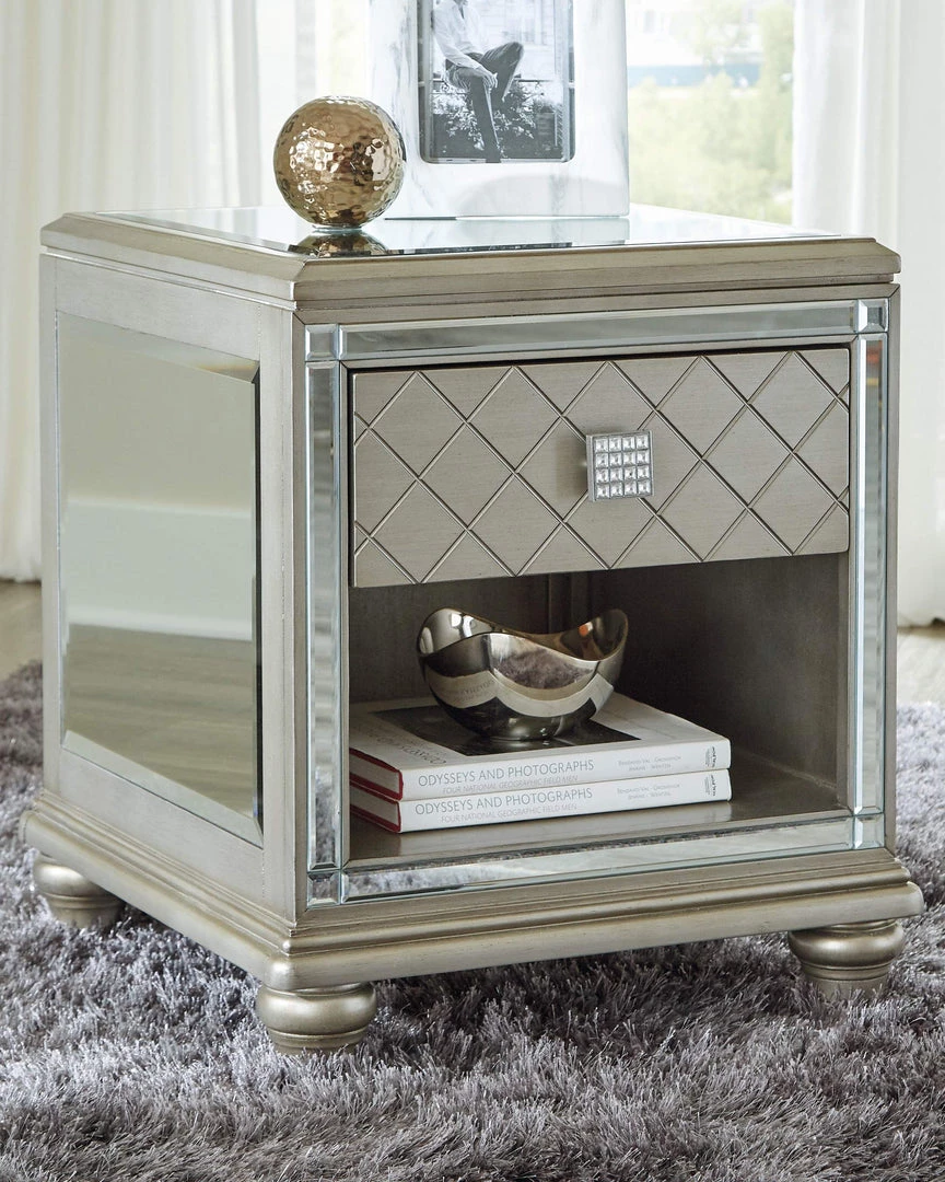 Ashley Furniture Chevanna - Platinum - Rectangular End Table 4 Ashley Furniture Chevanna - Platinum - Rectangular End Table