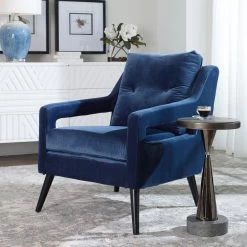 Uttermost O'Brien Blue Velvet Armchair Chairs 19 Uttermost O'Brien Blue Velvet Armchair Chairs