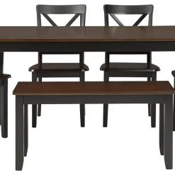 Ashley Furniture Dining Room Sets Larsondale - Brown/black - Dining Room Table Set (6/cn)