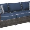 Ashley Furniture Sofas Grasson - Brown/blue - Sofa With Cushion 1 Ashley Furniture Sofas Grasson - Brown/blue - Sofa With Cushion