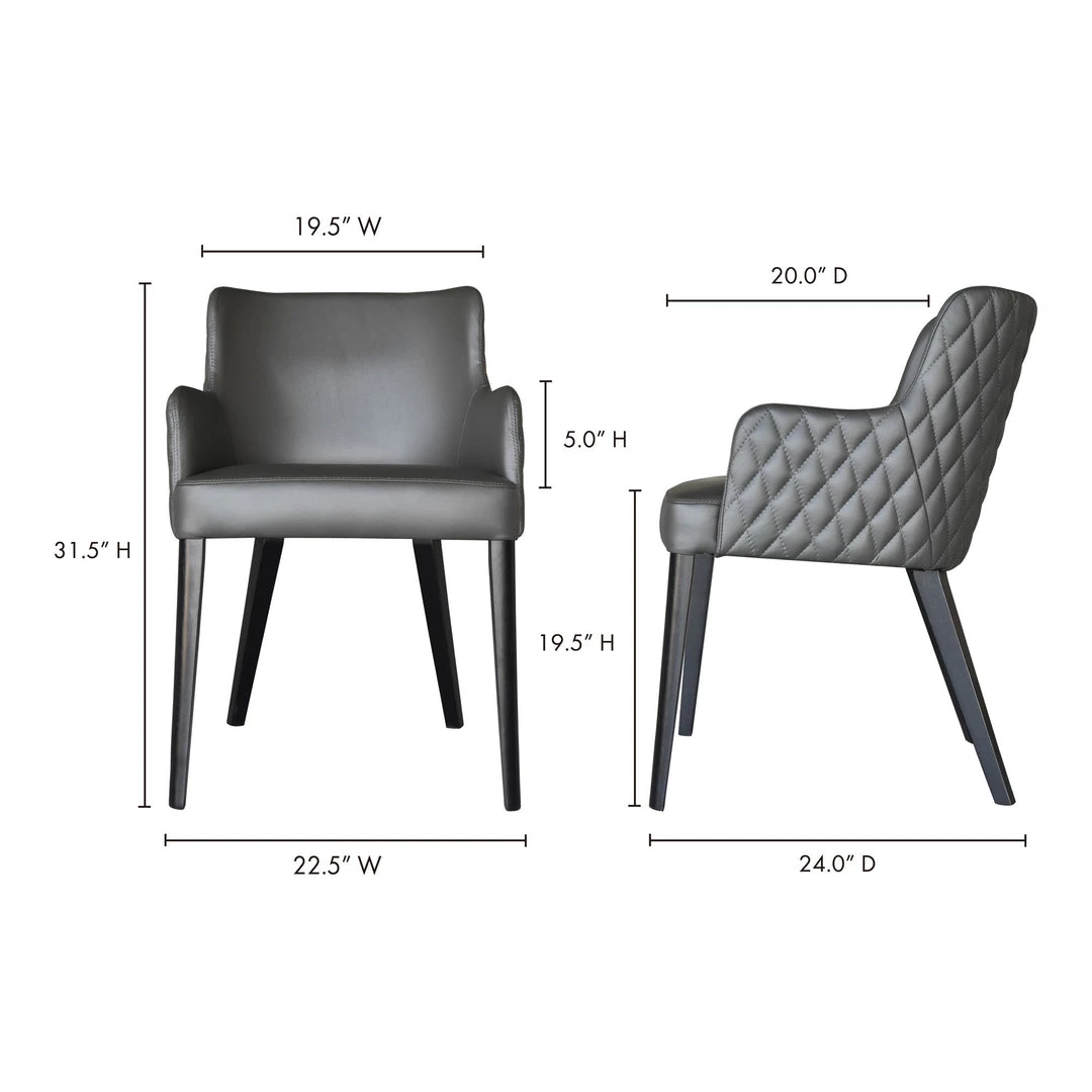 Moe's Home Collection Chairs Zayden Dining Chair Dark Grey 5 Moe's Home Collection Chairs Zayden Dining Chair Dark Grey