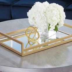 Ashley Furniture Derex - Gold Finish - Tray Table Decor