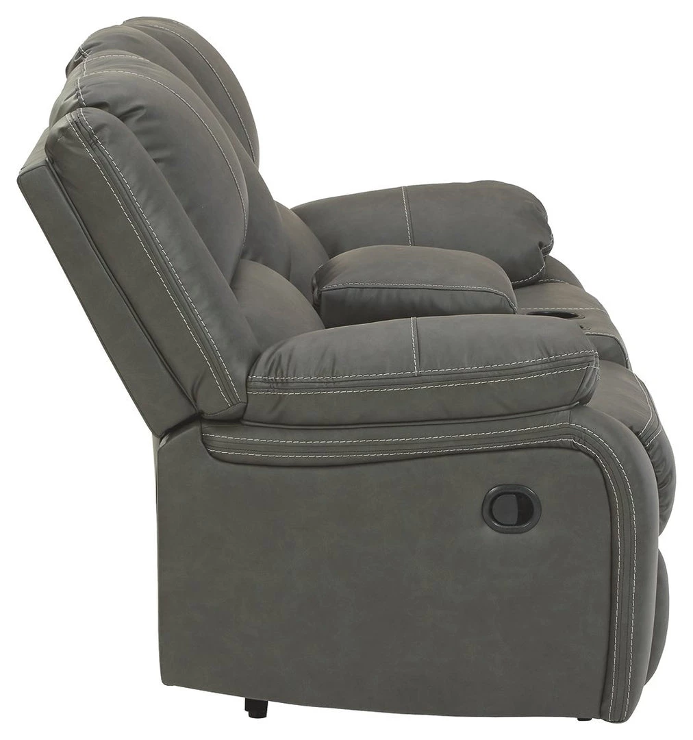 Ashley Furniture Calderwell - Gray - Dbl Rec Loveseat W/console 7 Ashley Furniture Calderwell - Gray - Dbl Rec Loveseat W/console