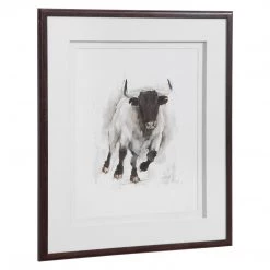 Accessories Uttermost Rustic Bull Framed Animal Print