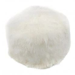Moe's Home Collection Accessories Lamb Fur Pouf Natural