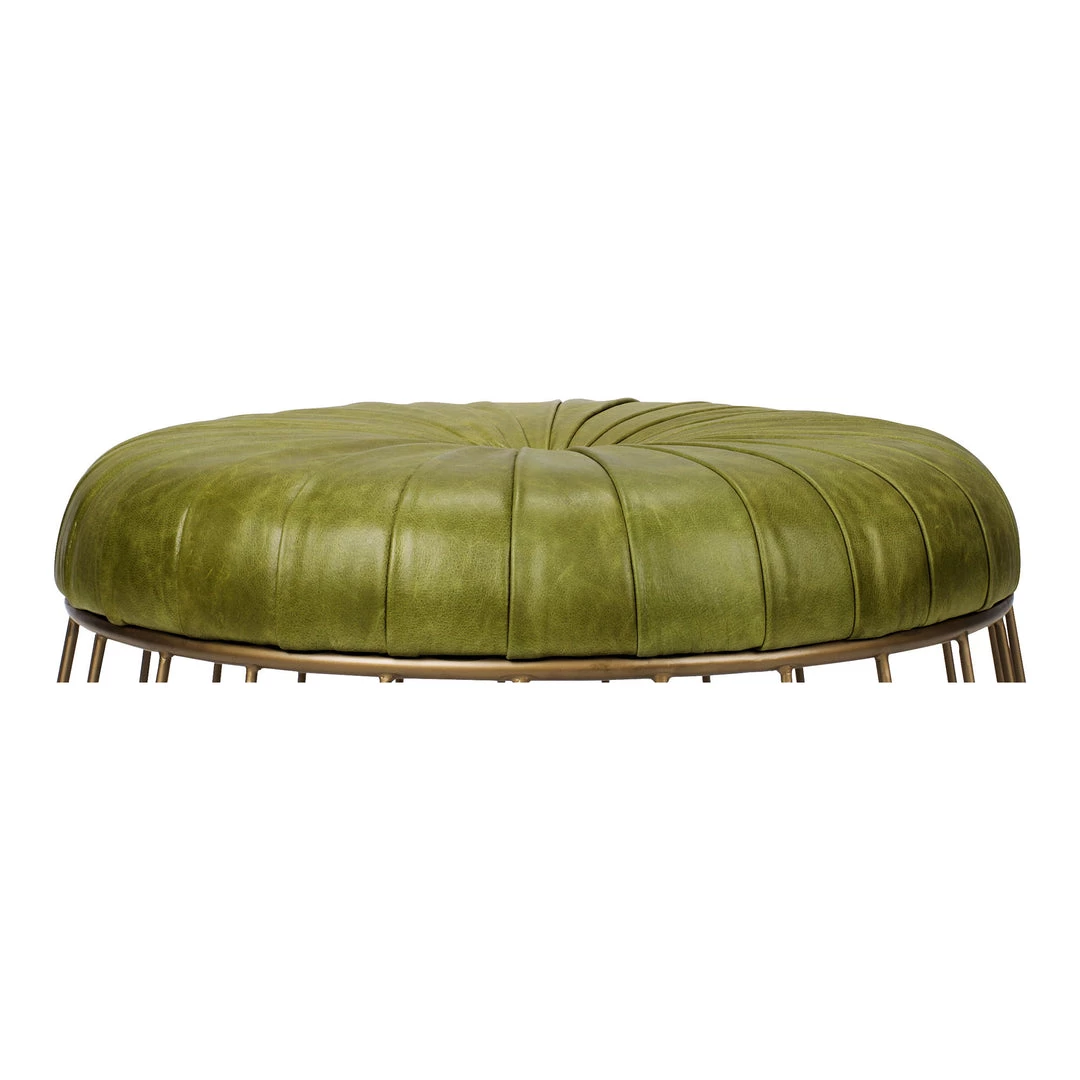 Moe's Home Collection Radcliffe Leather Ottoman Green Ottomans 7 Moe's Home Collection Radcliffe Leather Ottoman Green Ottomans