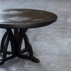 Tables Uttermost Maiva Round Black Dining Table