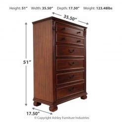 Ashley Furniture Chests Leahlyn - Warm Brown - Five Drawer Chest 23 Ashley Furniture Chests Leahlyn - Warm Brown - Five Drawer Chest