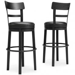 Ashley Furniture Valebeck - Black - Tall Uph Swivel Barstool(1/cn)