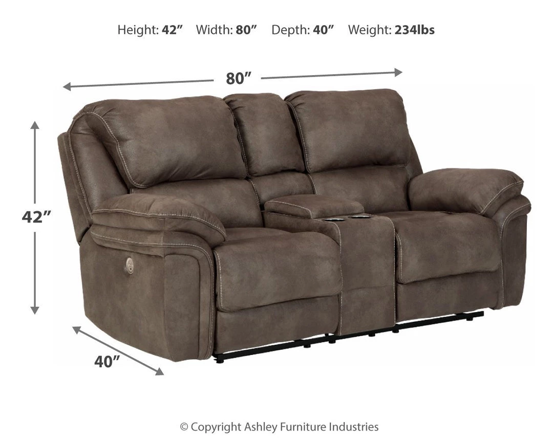 Ashley Furniture Reclining Furniture Trementon - Graphite - Dbl Rec Pwr Loveseat W/console 8 Ashley Furniture Reclining Furniture Trementon - Graphite - Dbl Rec Pwr Loveseat W/console