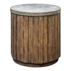 Tables Uttermost Maxfield Wooden Drum Side Table