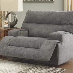 Signature Design By Ashley® Coombs - Charcoal - 3 Pc. - Reclining Sofa, Loveseat, Recliner Reclining Furniture