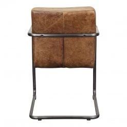 Moe's Home Collection Ansel Arm Chair Grazed Brown Leather-m2 Chairs