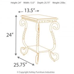 Ashley Furniture Rafferty - Dark Brown - Chair Side End Table Tables