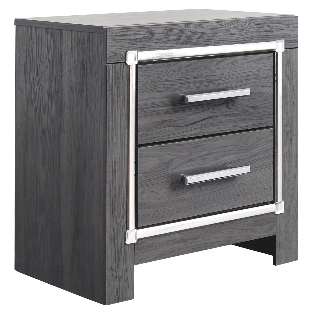 Ashley Furniture Lodanna - Gray - Two Drawer Night Stand 3 Ashley Furniture Lodanna - Gray - Two Drawer Night Stand