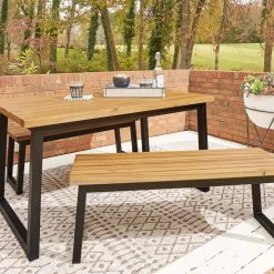 Ashley Furniture Town - Brown/black - Dining Table Set (3/cn) Outdoor Sets