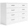 Signature Design By Ashley® Dressers Flannia - White - Eight Drawer Dresser