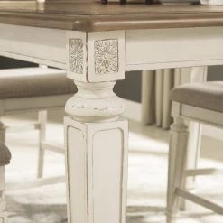 Ashley Furniture Realyn - White - Square Drm Counter Ext Table