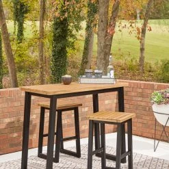 Ashley Furniture Outdoor Sets Town - Brown/black - Counter Table Set (3/cn)